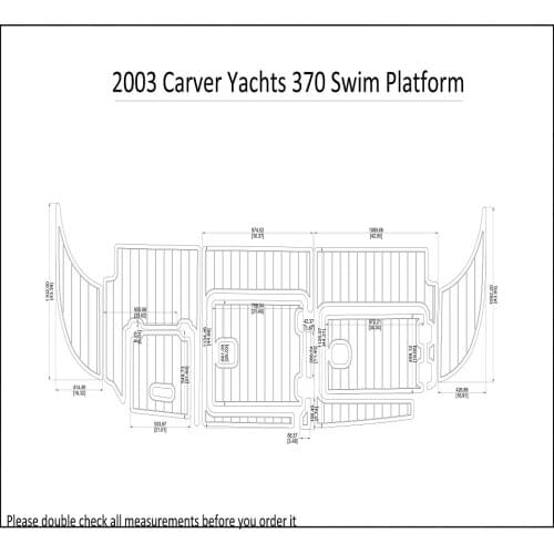 2003 Carver Yachts 370 Swim Platform Boat EVA Faux Foam Teak Deck Floor Pad