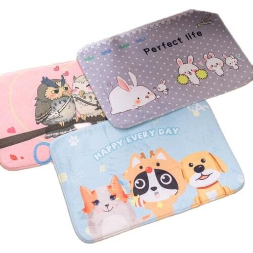 40*60cm Cartoon Animal Cat/flamingo/dog Printing Bath Mat Flannel Pattern Bathroom Non-slip Mat Home Decor Door Mat high quality
