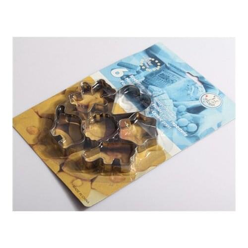 6pcs/set Animal Shape Stainless Steel Cookie Cutter Cake Baking Biscuit Pastry Mould Cake Tools 5N1137_E