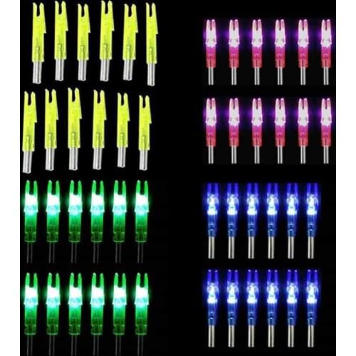 New High Quality 6pcs Hunting Shooting Luminous Lighted Compound Bow LED Glowing Arrow Nock Tail Fit 6.2mm Arrow Shaft #277514