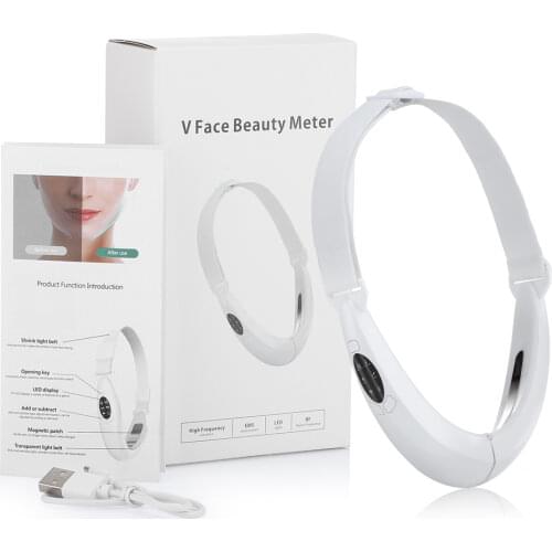V-Line Up Face Lifting Belt 5 Modes LED Photon Therapy Face Slimming Vibration Massager Micro Current Facial Beauty Instrument
