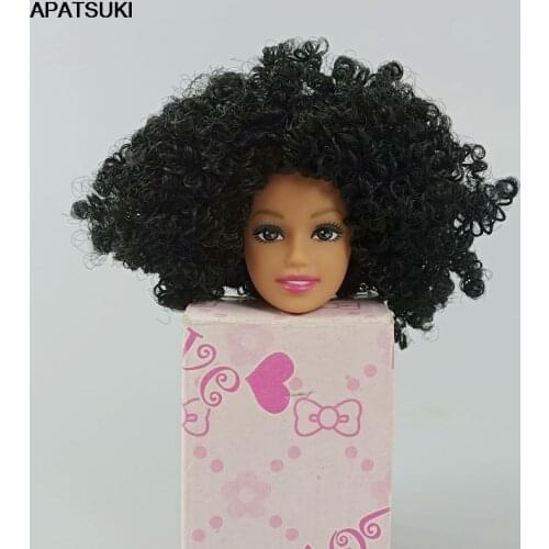 Black Wavy Hair Doll Head for 11.5" BJD Doll Funny Circus Wigs Doll Heads for 1/6 BJD Doll Cosplay Party Doll Accessories