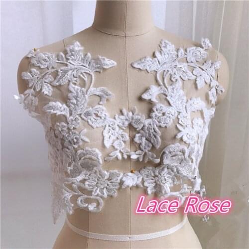 Flower Embroidery Cotton Applique For Evening Dress Clothing Sew On Lace Fabrics Accessories Decoration Patch Material