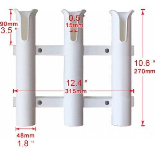 3 Tubes Marine Yacht Fishing Rod Holder For Boats Support Tube Fishing Mount Bracket Socket Storage