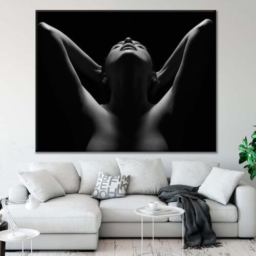 Sensual Art Print, Erotic Nudity Wall Art, Sexy Wall Print, Erotic Nude Canvas, Sexy Body Decor, Nude Woman, Black and white