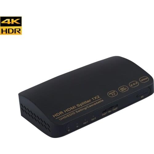 HDMI 1x2 HDCP 2.2 4K 60Hz cascade HDR HDMI splitter 4K 1in 2 out support UHD/EDID for PS4