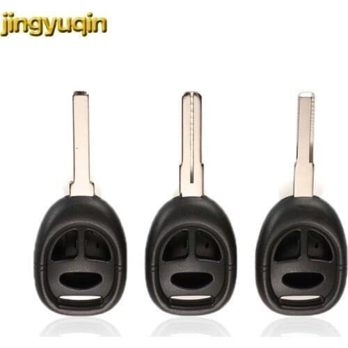 Jingyuqin 10pcs Remote Car Key Shell For Saab 9-3 9-5 93 95 3 Buttons With Uncut Key Blade Replacement Fob