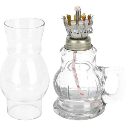 Retro Style Kerosene Lamp Glass Oil Lantern Glass Cover Kerosene Lamp Lighting Tool For Home