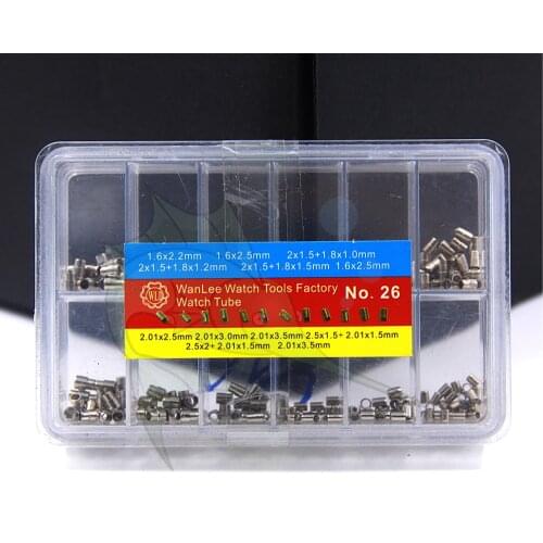 BD-26 Stainless Steel Watch Crowns Tube Kit,Waterproof Assortment Watch Movement Crown Pipe Tubes Parts For Watchmaker Repair