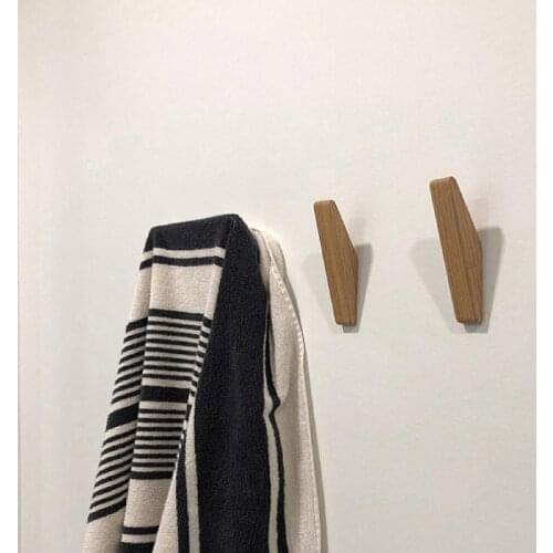 4Pcs Clothes Hanger Wooden Storage Holder Triangle Bedroom Door Wall-Mounting Hook for Hang Coat Room Door Hat Coat Hook