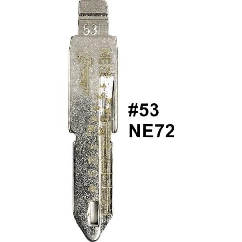 5pcs 2 IN 1 Lishi NE72 #53 Engraved Line Key Blade Scale Shearing Teeth Cutting Key Blank For Peugeot 206 207 Citroen