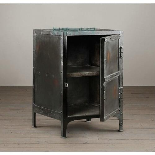 LOFT Bedside American vintage French frame storage cabinets showcases racks storage rack Iron Phone