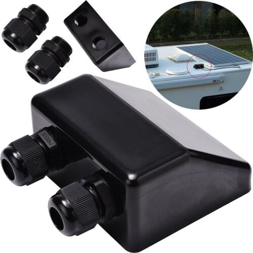Mayitr Black Roof Solar Panel Cable Entry Gland Box Double Cable Gland For Caravan Boat Accessories