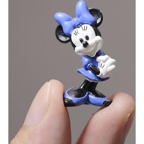 Disney Mickey Mouse Blue Minnie 2.5cm mini doll Cute Action Figure Toy Cake Topper for kids gifts