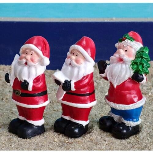 Mini Resin Christmas Decoration Santa Claus Snowman Tree Micro Landscape Model DIY Miniature Garden Figurines Home Decoration