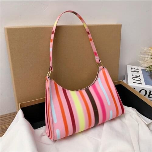 Minimalist Vintage Armpit Shoulder Bags For Women Leather Summer Colorfull Handbags And Purses Women Small Hobos Bag Bolsa