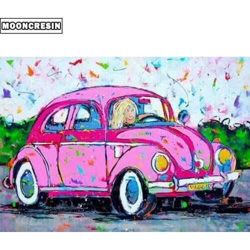 MOONCRESIN 5D Diy Diamond Painting Cartoon Car Diamond Mosaic Picture Of Rhinestones Diamond Embroidery Cross Stitch Decor Home
