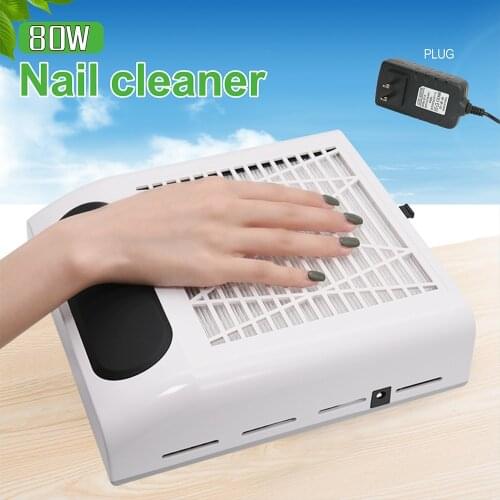 80W Powerful Nail Dust Collector Cleaner Manicure Adjustable Nail Gel Cleaner Multifunctional Remover With Filter Salon Tool