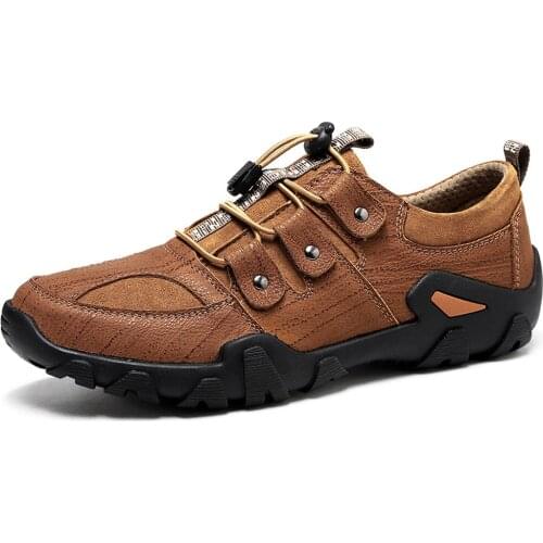 Mens Waterproof Driving Lace Up Shoes Climb Oxfords Army Combat Hiking PU Leather Shoes 3Colors Plus Size 38-46