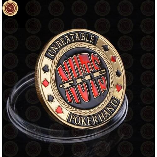 Wholesale/Retail 1 OZ The Nuts Casino Souvenir Coins Unbeatable Poker Hand Lucky Poker Chip Metal Game Coins Rare Forever Win