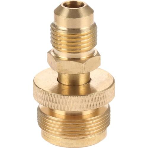 Portable Camping Grill Stove Parts Solid Brass 1lb Propane Tank Cansiter Regulator Adapter Connection Convert to 3/8 Male Flare
