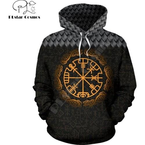 Viking Pullover Hoodie Vegvisir Triskele Celtic Axes 3D Printed Mens Zip Up Hoodie Tattoo Harajuku Streetwear Unisex Tracksuits