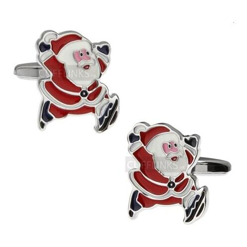 Christmas Gift For Men Gift Cuff Button Novelty Father Christmas Style Quality Copper Cuff Button Wholesale Cufflinks abotoadura
