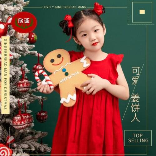 Christmas decoration cookie man pendant gingerbread man scene decoration childrens photography shop decoration