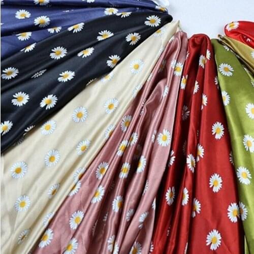 Imitation silk printing pattern satin fabric silk fabric dress fabric DIY hair ornament plant flower printing fabric