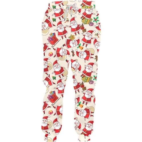 IFPD Christmas Mens Pants Women 3D Print Santa Claus Best Selling Sweatpants Gingerbread Plus Size Xmas Jogger Pants