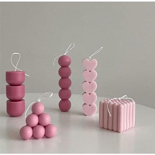 Love Heart Shaped Rubiks Cube Candle Silicone Mold Geometric Shape Handmade Aromatherapy Candle Mold Making Tool Handmade Soap