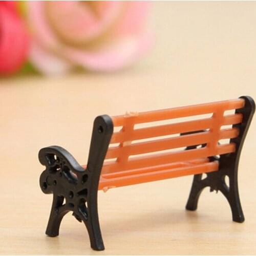 Hot Sale Resin Crafts Modern Park Benches Miniature Fairy Garden Miniatures Accessories Toys For Doll Decoration