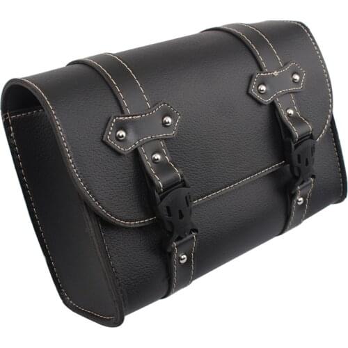 Universal Motorcycle Saddle Bags PU Leather Motorbike Leather Side Storage Tool Pouch Luggage Bag For Harley Davidson Cafe Racer