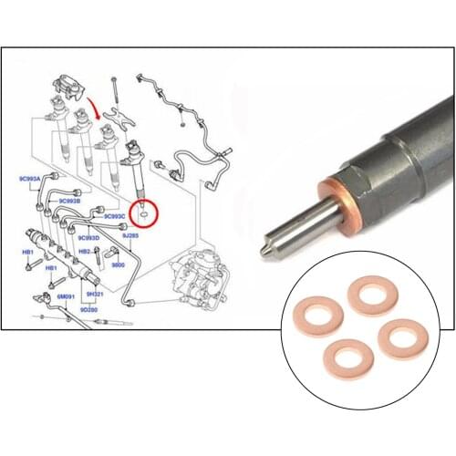 Fuel Injector Seal Copper Washer 4pcs for Ford Transit MK7 2.2 2.4 3.2 2006 Car Styling