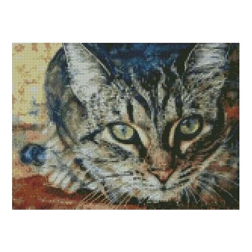 I see you cat, Small easy cat Cotton Cross Stitch kits, 150x110 stitch,100% Cotton needlework,sampler DIY Cat Cross Stitch Kits