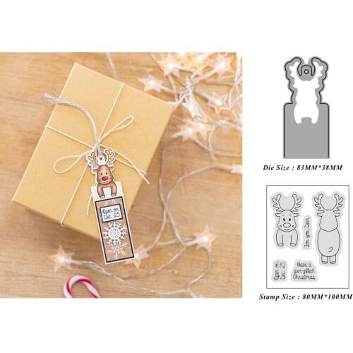 Christmas Fawn Metal Cutting Dies for 2021 New Scrapbooking Frame Edge Stamps Crafts Background Cutter Hollow Cardmaking Stencil