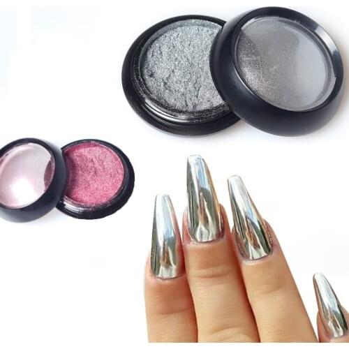 1Box Nail Mirror Glitter Nail Art Decoration Flakes UV Gel Nail Dust Powder Metal Effect Glitter Gold Silver Nail Chrome Powder