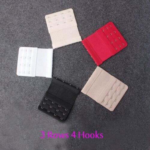 1PC Women Bra Strap Extender 3 Rows 4 Hooks Nylon Bra Extenders Elastic Adjustable Clasp Bar Strap Connector Bra Accessories