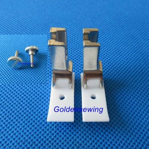 2 RIGHT & LEFT Non-stick coating HINGED PIPING CORDING FOOT for JUKI DDL-8500 8700 5550 8300 SINGER CONSEW