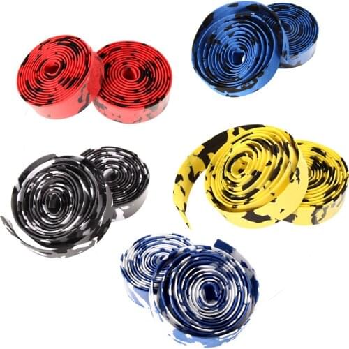 2pcs Rubber Foam Road Bike Handlebar Tape Comfortable Cycling Road Bike Sports Cork Handlebar Tape+ 2 Bar plug