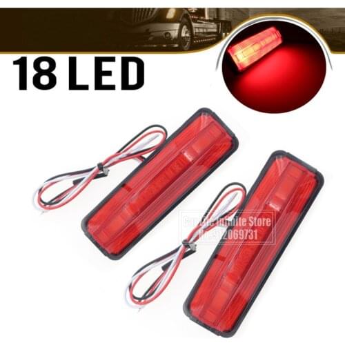 2pcs 18 LED Truck Light Car Truck Trailer Side Marker Light Trailer Light Rear Side Lamp Indicator Lamp For Truck Lorry 12-24