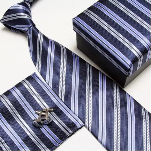 2019 neck tie set neckties cufflinks ties for men Pocket square Handkerchiefs wedding gift