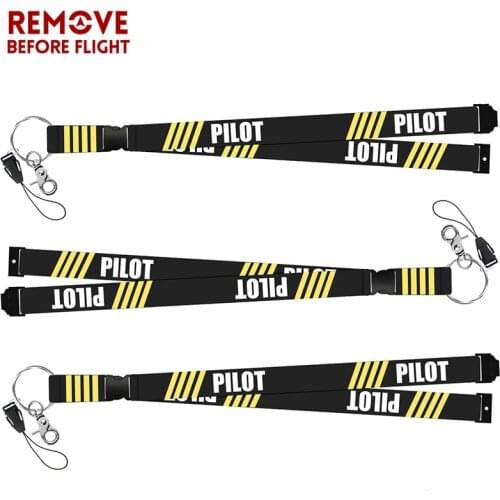 3 PCS/LOT Fashion Pilot Lanyards for Keys Neck Strap For Card Badge Gym Co-Pilot Key Chain Lanyard Hang Rope Keychain Lanyards