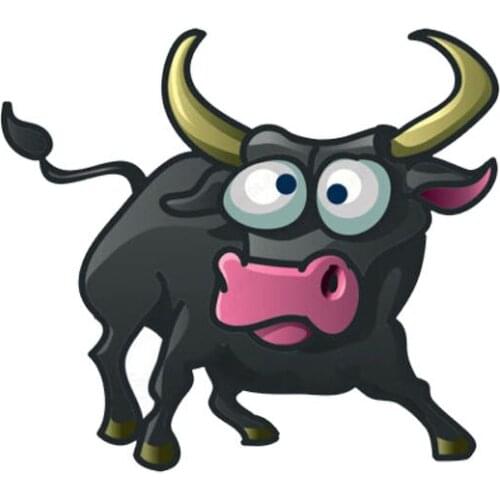 3D Interesting Graphics Boutique Car Sticker Animal Bull Windshield Accessories Vinyl Cover Scratches Waterproof PVC 10*9cm