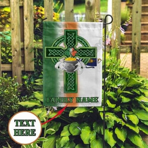 Customize Text Saint Patricks Day 3D Printed Garden Flags Hanging House Flag Garden Flag Decoration Double-sided Printing 03