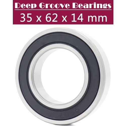 6007RS Bearing ABEC-3 (2 PCS) 35*62*14 mm Deep Groove 6007-2RS Ball Bearings 6007RZ 180107 RZ RS 6007 2RS EMQ Quality