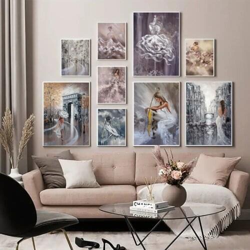 Abstract Hand Painted Fashion Beauty Dance Art Poster Oil Painting Watercolor Landscape Figure Painting Furniture Painting