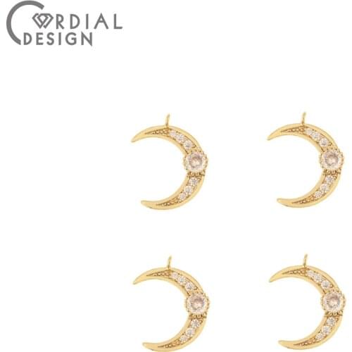 Cordial Design 30Pcs 10*14MM Jewelry Accessories/Genuine Gold Plating/DIY Part/CZ Charms/Hand Made/Earrings Findings & Component
