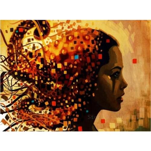 Diamond Mosaic Diy 5D Diamond Embroidery Color Halo Hair Beauty Diamond Painting Cross Stitch Floral Rhinestone Decoration Kits