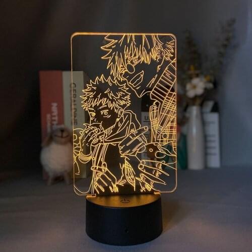 Anime Lamp Yuji Itadori & Satoru Gojo Jujutsu Kaisen Character 3D Scene Lighting Manga Art Decoration Otaku Room Bedside Table